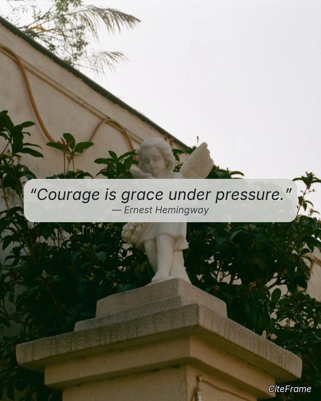 Quote by Ernest Hemingway: Courage is grace under pressure. (IGP)
