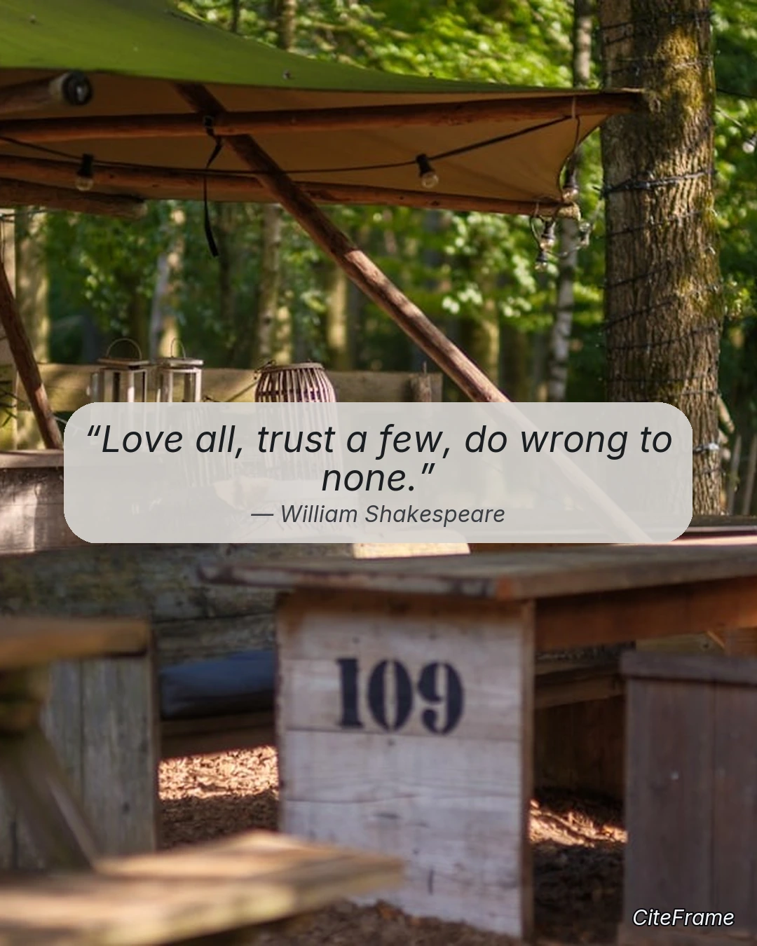 Quote by William Shakespeare: Love all, trust a few, do wrong to none. (IGP)