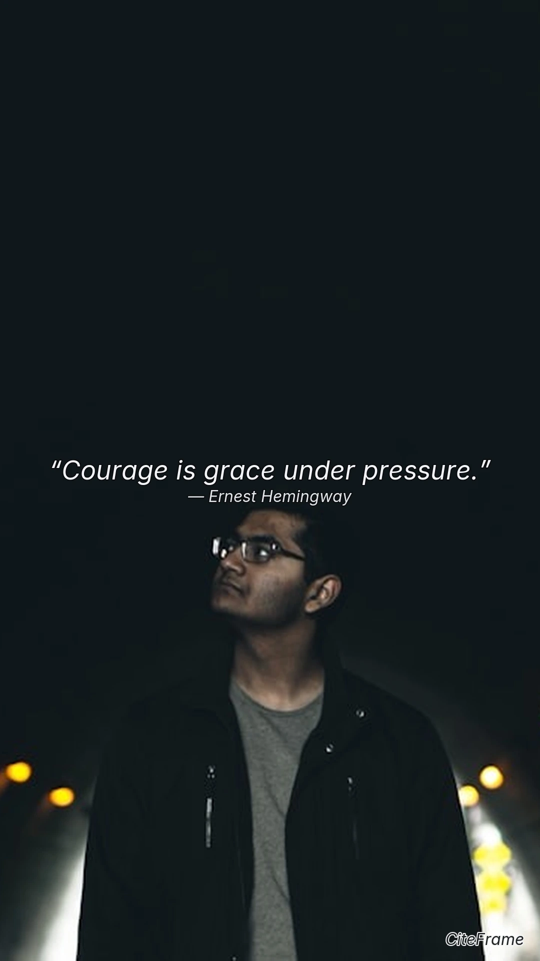 Quote by Ernest Hemingway: Courage is grace under pressure. (STORY)