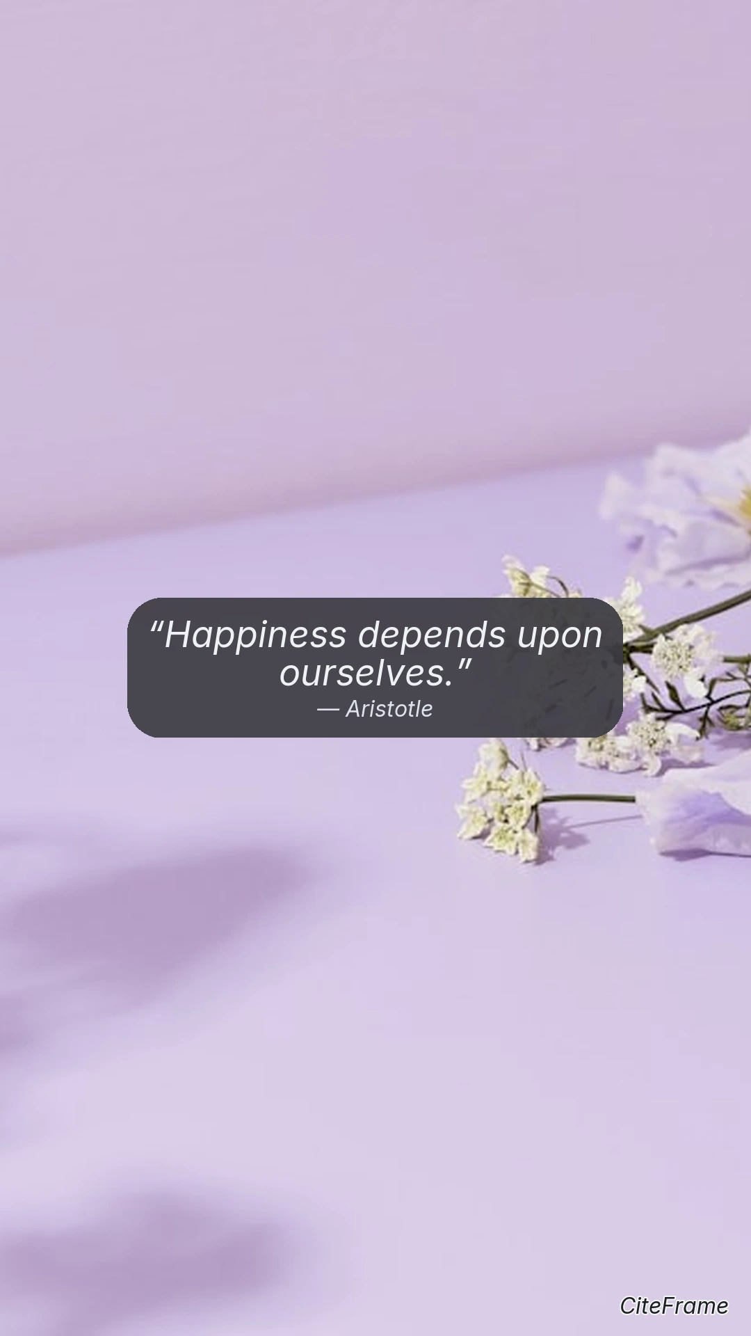 Quote by Aristotle: Happiness depends upon ourselves. (STORY)