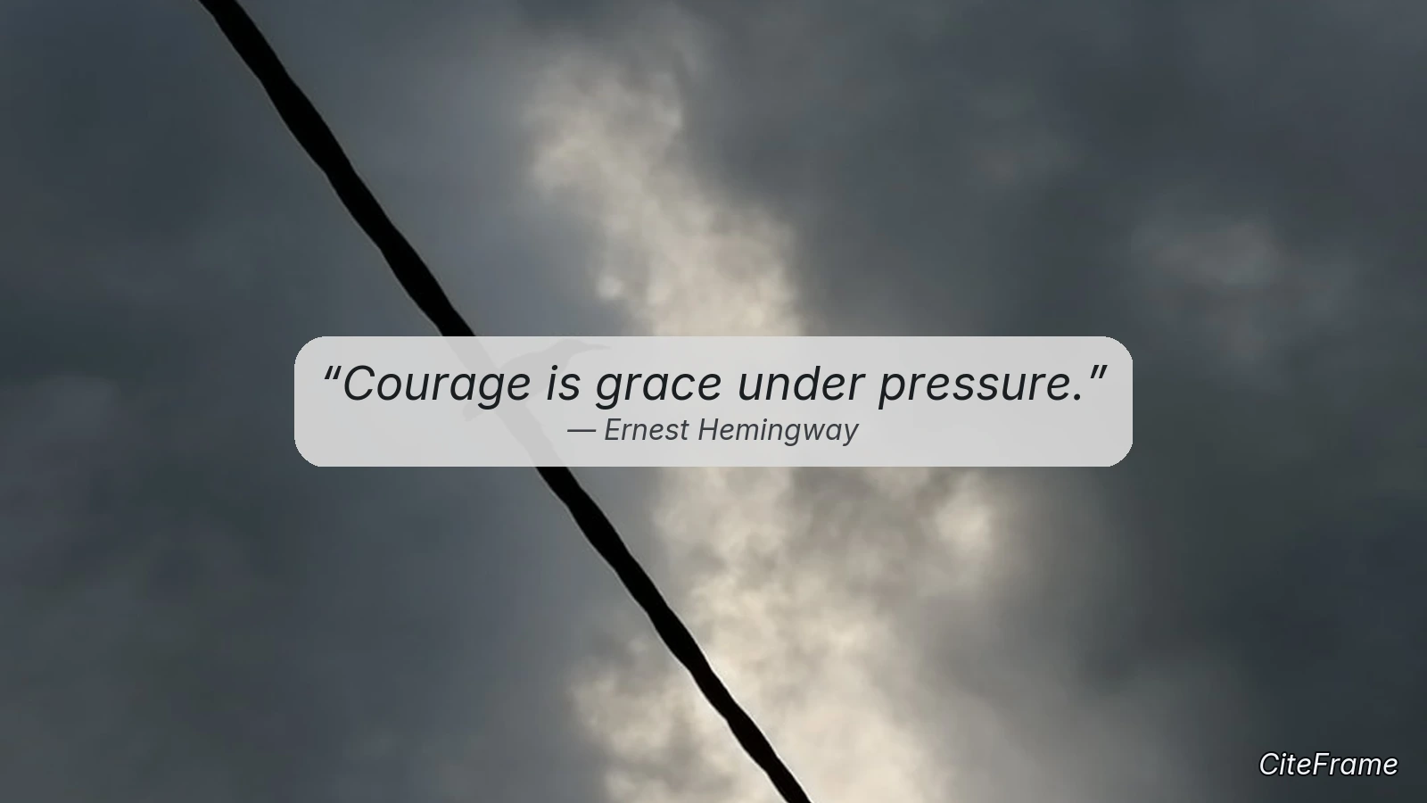 Quote by Ernest Hemingway: Courage is grace under pressure. (X)