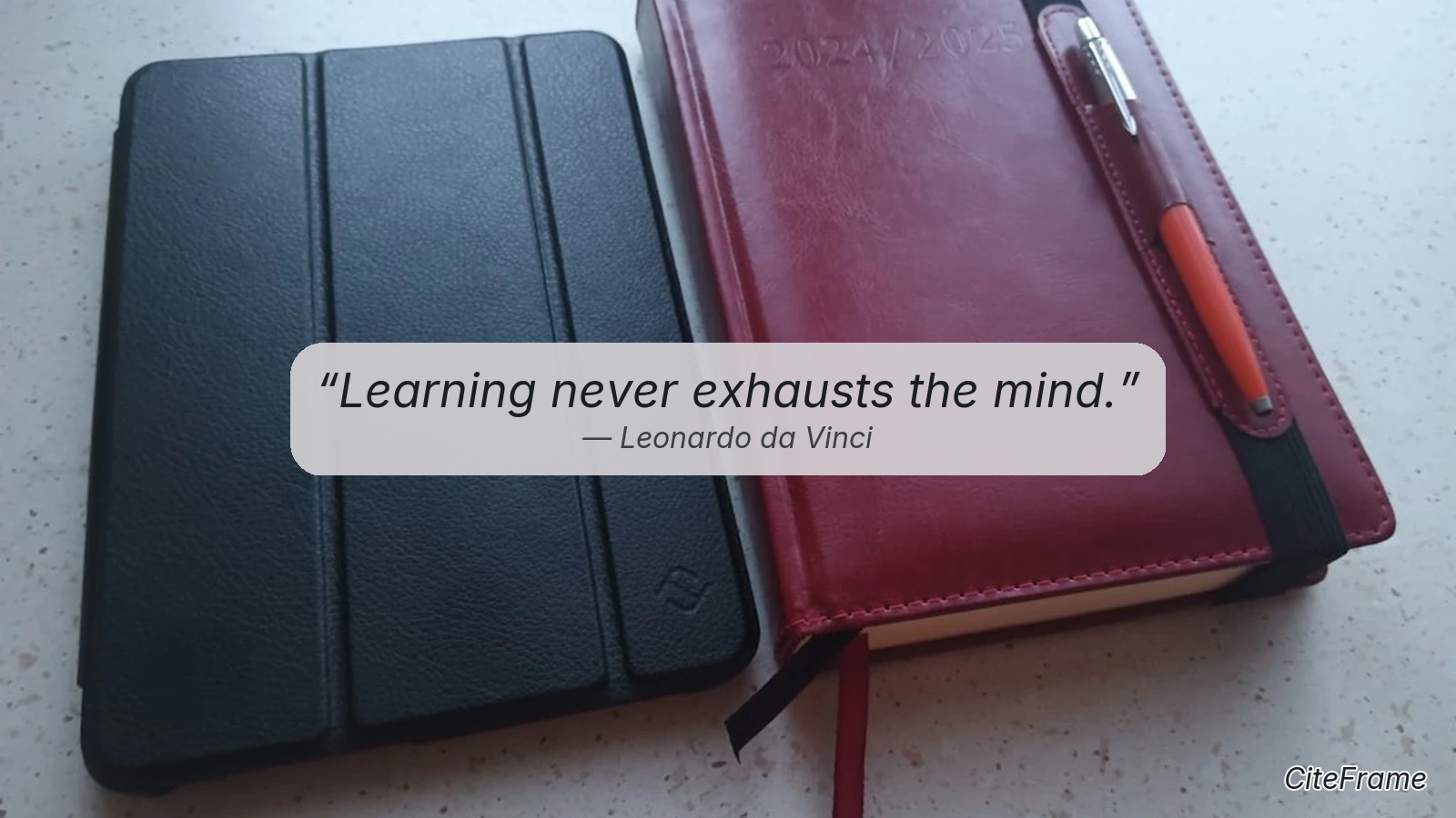 Quote by Leonardo da Vinci: Learning never exhausts the mind. (X)